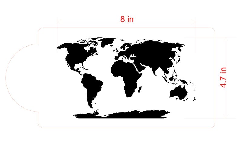 Designer Stencils World Map Cake Stencil by Designer Stencils, Beige/semi-transparent, 4.75 x 8" - Image 3